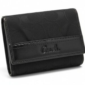 Coach Soho Pleated Signature “C” Black Jacquard Bifold Envelope Wallet